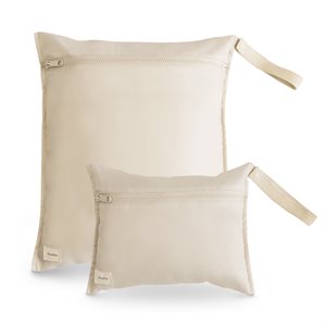 Mushie Water Resistant Wet Bag 2-pack - Fog